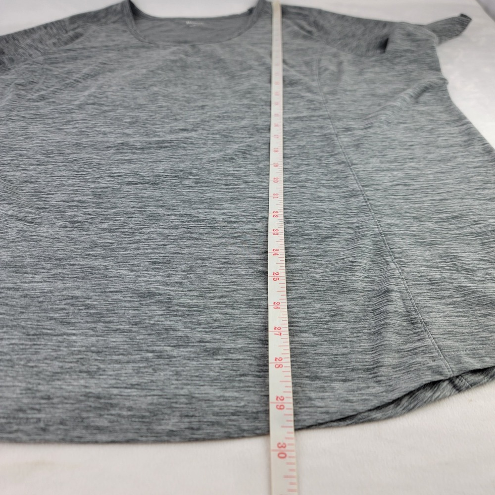 Duluth Trading Co Gray Space Dye V-Neck Pleated Back Active Top Womens 2X Gym - Picture 5 of 7
